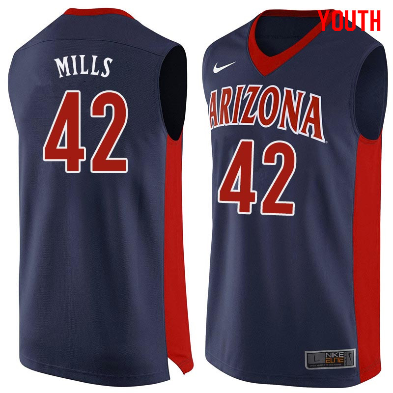 Youth Arizona Wildcats #42 Chris Mills College Basketball Jerseys Sale-Navy